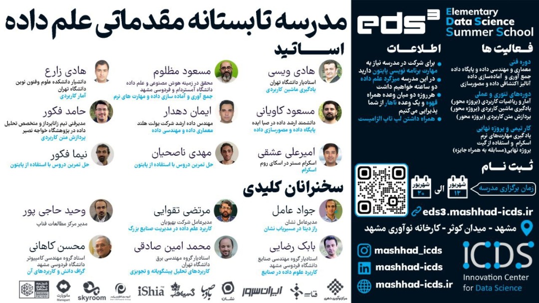 مدزسه تابستانی عمل داده دانشگاه فردوسی مشهد